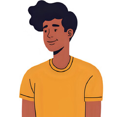 Young Man with Curly Hair