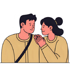 Romantic Couple Talking Close Together &ndash; Love Relationship Vector