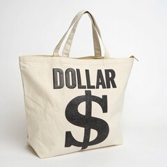 Dollar Sign Fabric Tote Bag	
