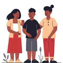 Group of Teenagers Standing Together &ndash; Friendship Vector Scene