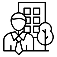 Corporation line icon