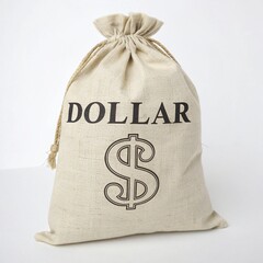 Dollar Sign Fabric Tote Bag	
