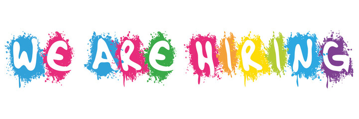 we are hiring in white splash background illustration