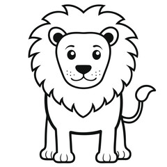 Vector art of cute cartoon lion king illustration, isolated on white background