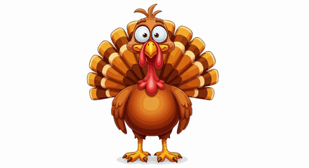 Cartoon turkey illustration against white background