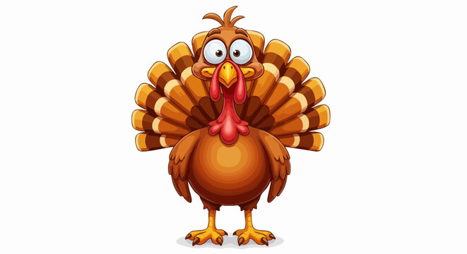 Cartoon turkey illustration against white background