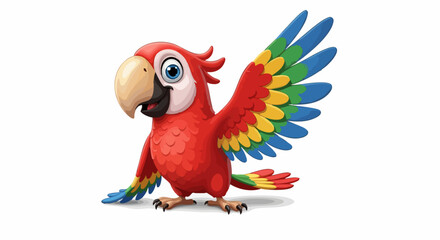 Naklejka premium Cartoon parrot illustration