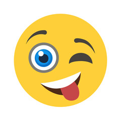 Winking Emoji Sticking Out Tongue and Googly Eye Vector