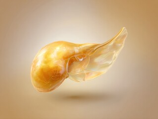 Human pancreas anatomy, 3D rendering of internal organ on gradient