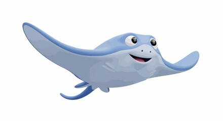 Light blue cartoon ray character illustration