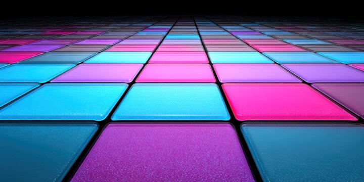 Colorful square dance floor