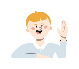 young man cartoon icon, school avatar, schoolboy, manager