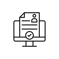 Job contract outline icons, minimalist vector illustration ,simple transparent graphic element .Isolated on white background