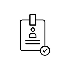 Job contract card outline icons, minimalist vector illustration ,simple transparent graphic element .Isolated on white background