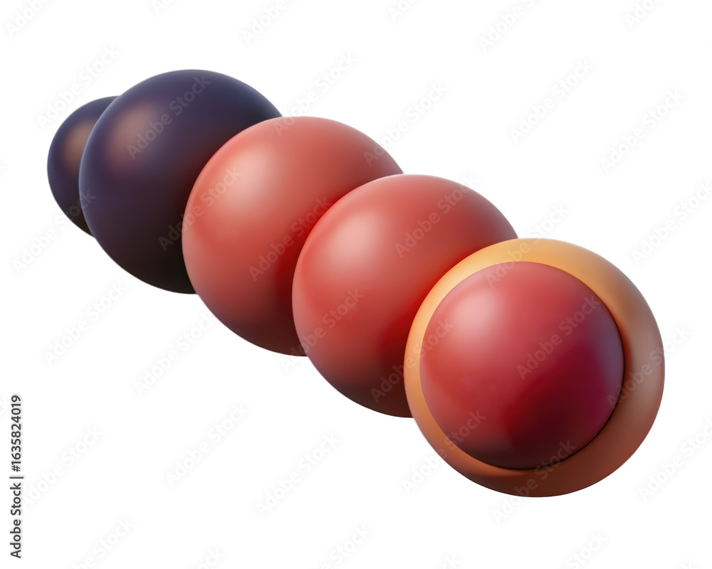 Poster graduated spheres in earthy tones arranged sequentially showcasing depth and volume 3d illustration 