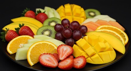 Vibrant Assortment of Freshly Cut Tropical Fruits