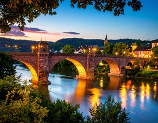 Fototapeta premium Picturesque bridge at dusk