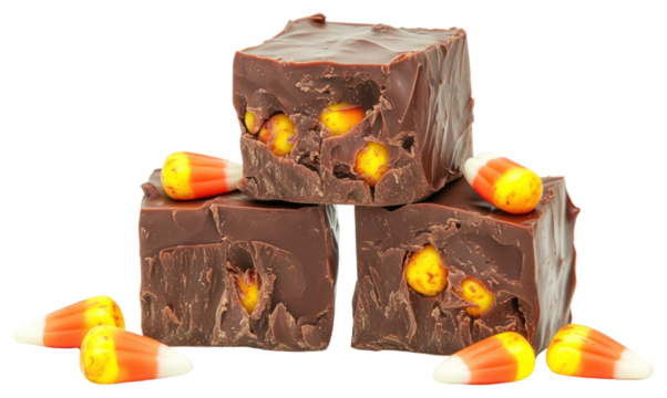 Three chocolate fudge cubes stacked confectionery medication dessert. - Powered by Adobe