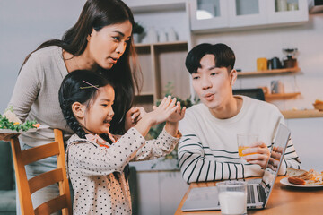 Family spends their free time together