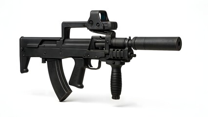 OTs-14 Groza with Tactical Accessories &ndash; High-Detail Studio Shot on White Background