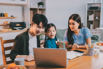 Family spends their free time together