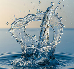Dynamic water splash captures refreshing movement and pure energy in a stunning high-speed frozen moment, perfect for vibrant hydration or elemental themes