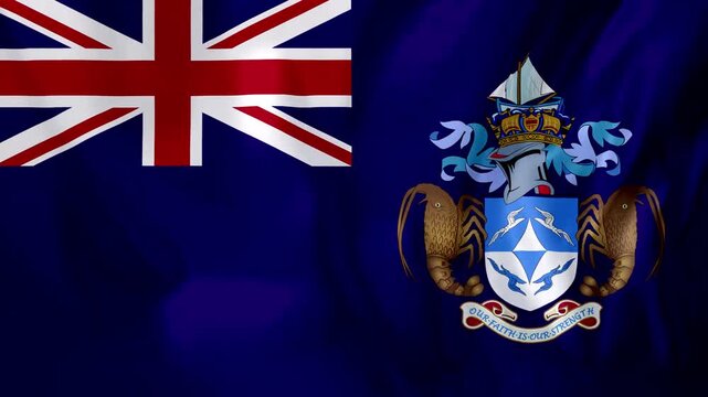Tristan de Cunha Flag Waving Motion Animation 4K