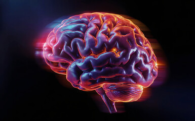 Unlock human potential with this vibrant 3D brain illustration, perfect for neuroscience, psychology, and cutting-edge technology projects and cognitive research