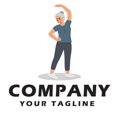 Older people exercising illustration 
