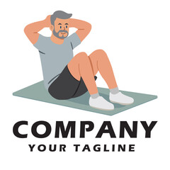 Older people exercising illustration 
