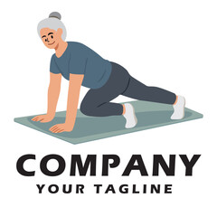 Older people exercising illustration 
