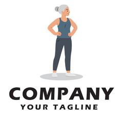 Older people exercising illustration 
