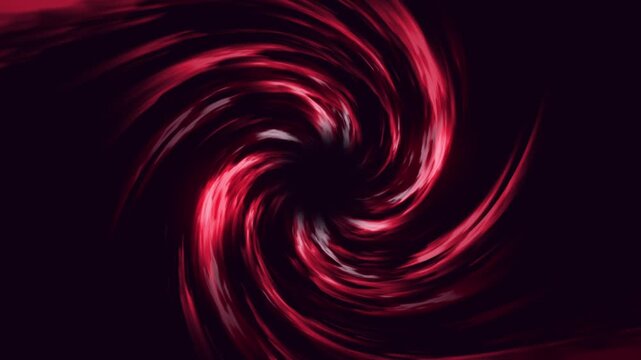 Abstract animation of a swirling vortex of vibrant red light trails against a dark background.