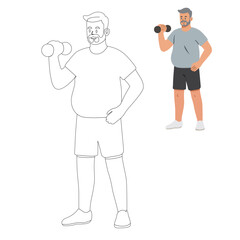 Older people exercising illustration 
