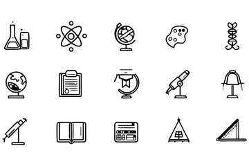 Fototapeta premium Classroom and Learning Icons 