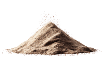 A mound of light brown granular material, seemingly sand,  rises pyramidally.  A small explosion of particles is at the peak