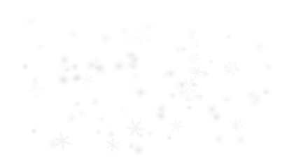 Abstract snowflakes and soft circles on transparent background