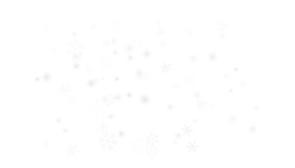 Abstract snowflakes and soft circles on transparent background