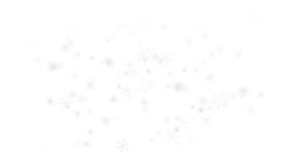 Abstract snowflakes and soft circles on transparent background