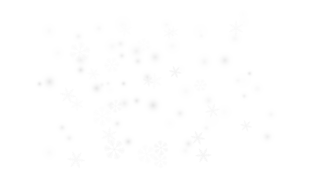 Abstract snowflakes and soft circles on transparent background