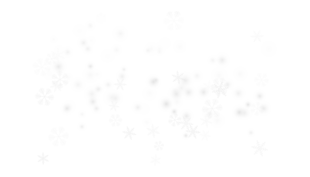 Abstract snowflakes and soft circles on transparent background