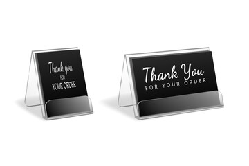 Thank You For Your Order Sign – Black and White Table Display for Shop, Café, and Restaurant Counters