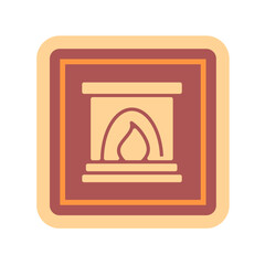 fire pit flat icon