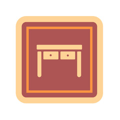 wood table with 2 drawers icon