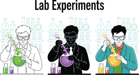 Scientists conduct chemical experiments in a modern laboratory setting