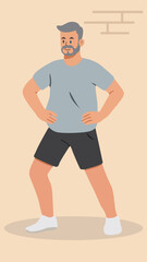 Older people exercising illustration 
