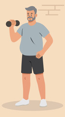 Older people exercising illustration 

