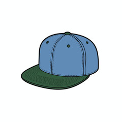 Simple illustration of a two tone baseball cap