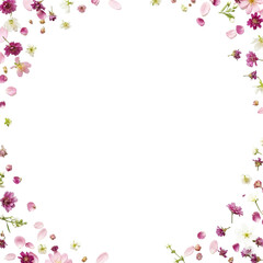 frame with pink flowers