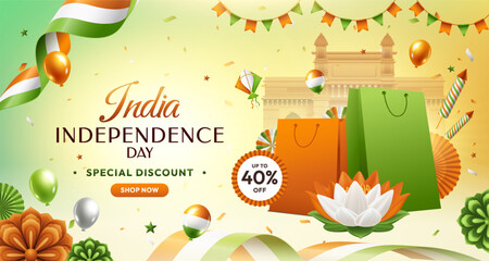 Patriotic Advertising Composition for India Independence Day Sales